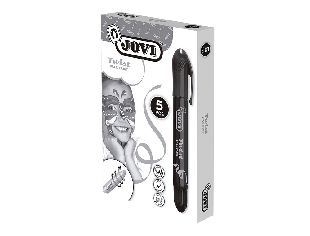 BARRA DE MAQUILLAJE JOVI TWIST MAKE-UP NEGRO CAJA DE 5 UNIDADES
