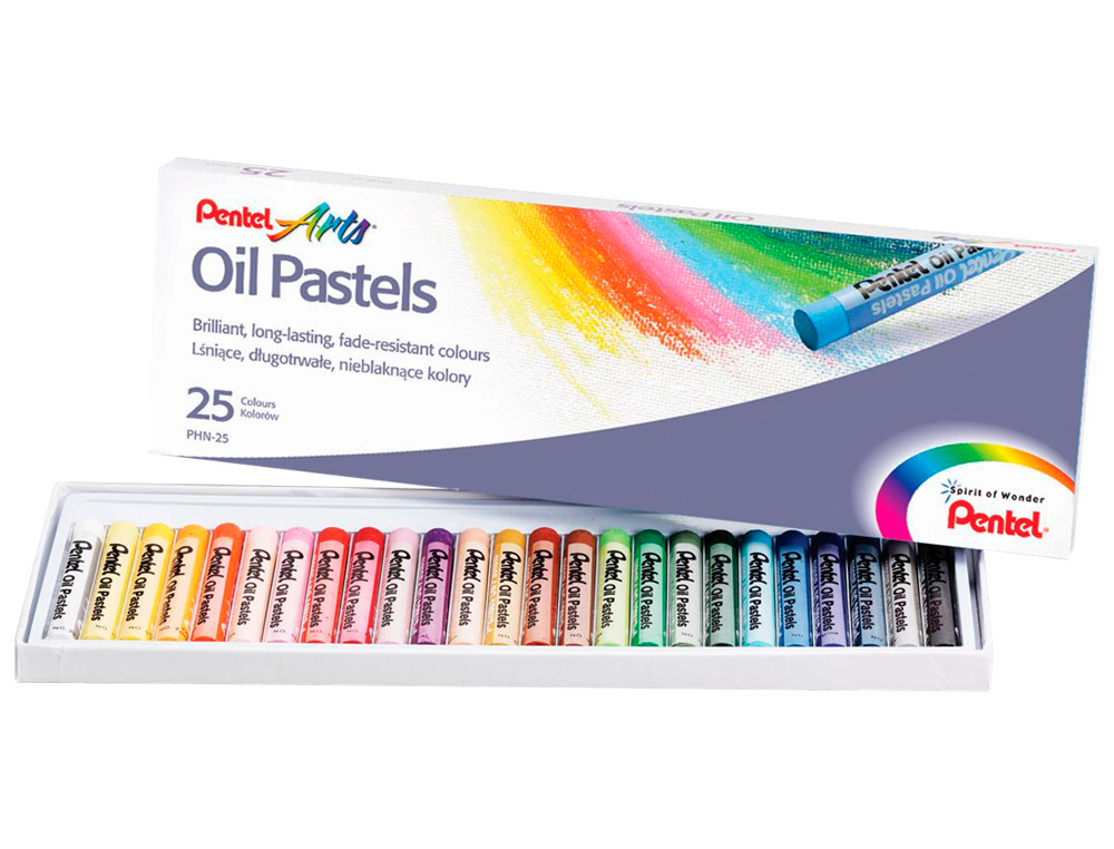 LAPICES PENTEL OIL PASTEL CAJA DE 25 COLORES SURTIDOS