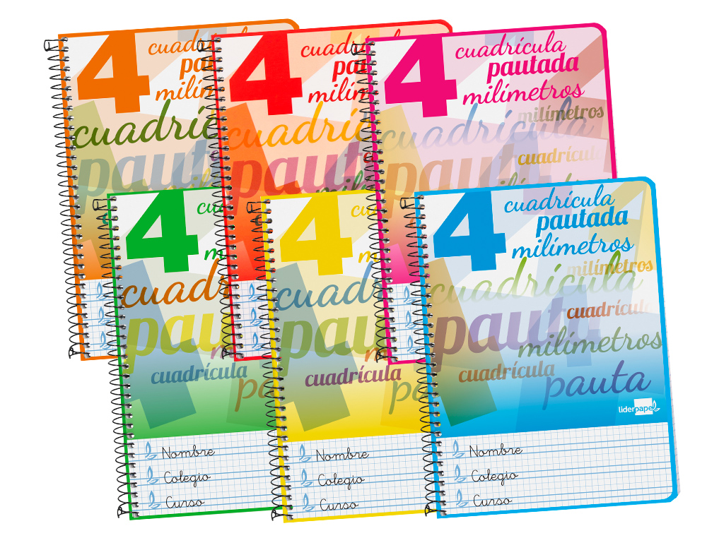 CUADERNO ESPIRAL LIDERPAPEL CUARTO PAUTAGUIA TAPA DURA 80H 75 GR CUADRO PAUTADO 4MM CON MARGEN