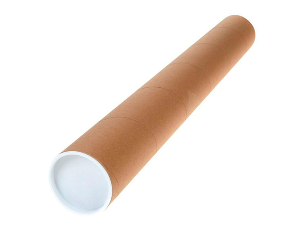 TUBO DE CARTON Q-CONNECT PORTADOCUMENTOS CARTONCILLO ENCOLADO RECICLADO 1,8 MM CON 2 TAPAS DE PLASTICO 40X430 MM