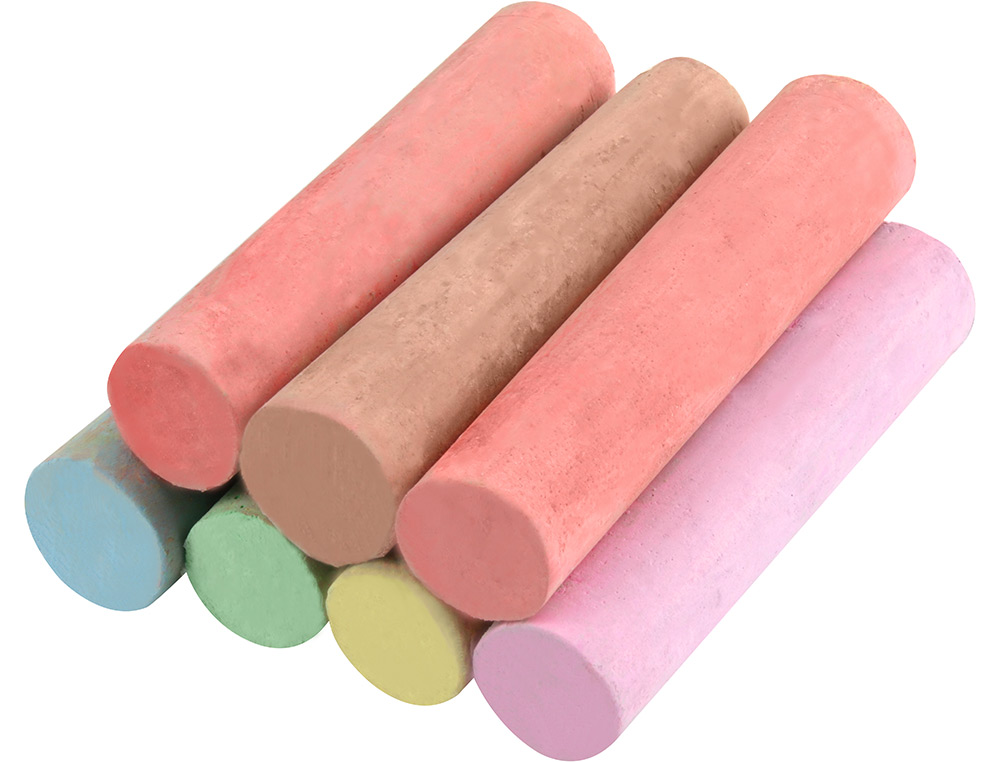 TIZA COLOR LIDERPAPEL PARA SUELO CUBILETE DE 20 UNIDADES COLORES SURTIDOS