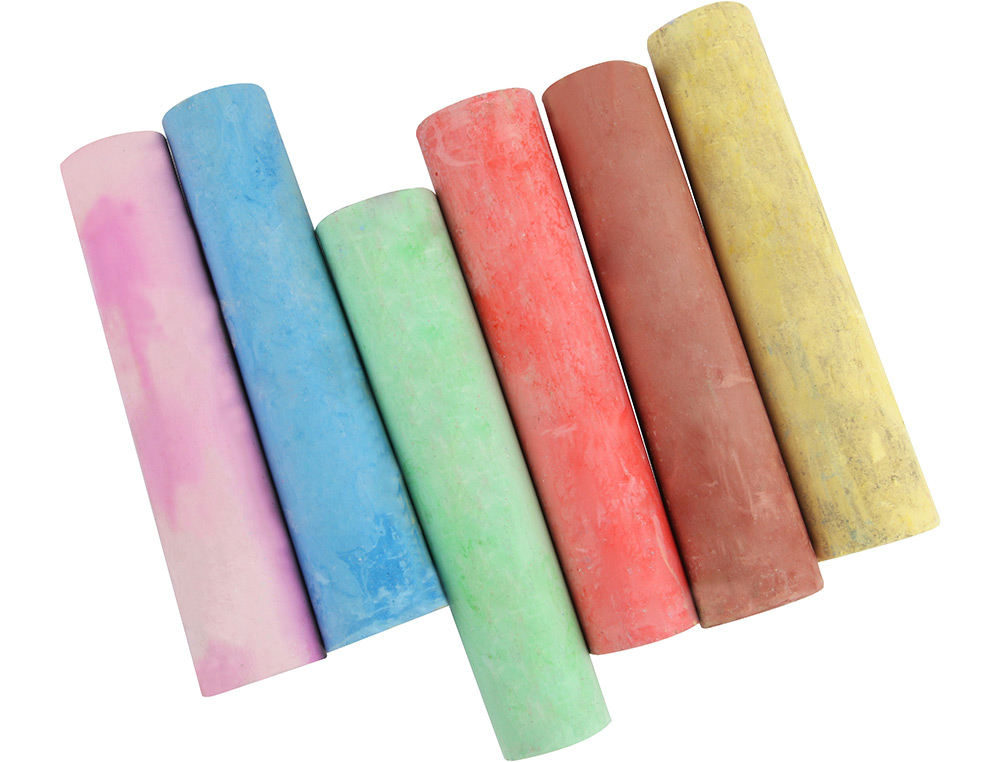 TIZA COLOR LIDERPAPEL PARA SUELO CAJA DE 6 UNIDADES COLORES SURTIDOS