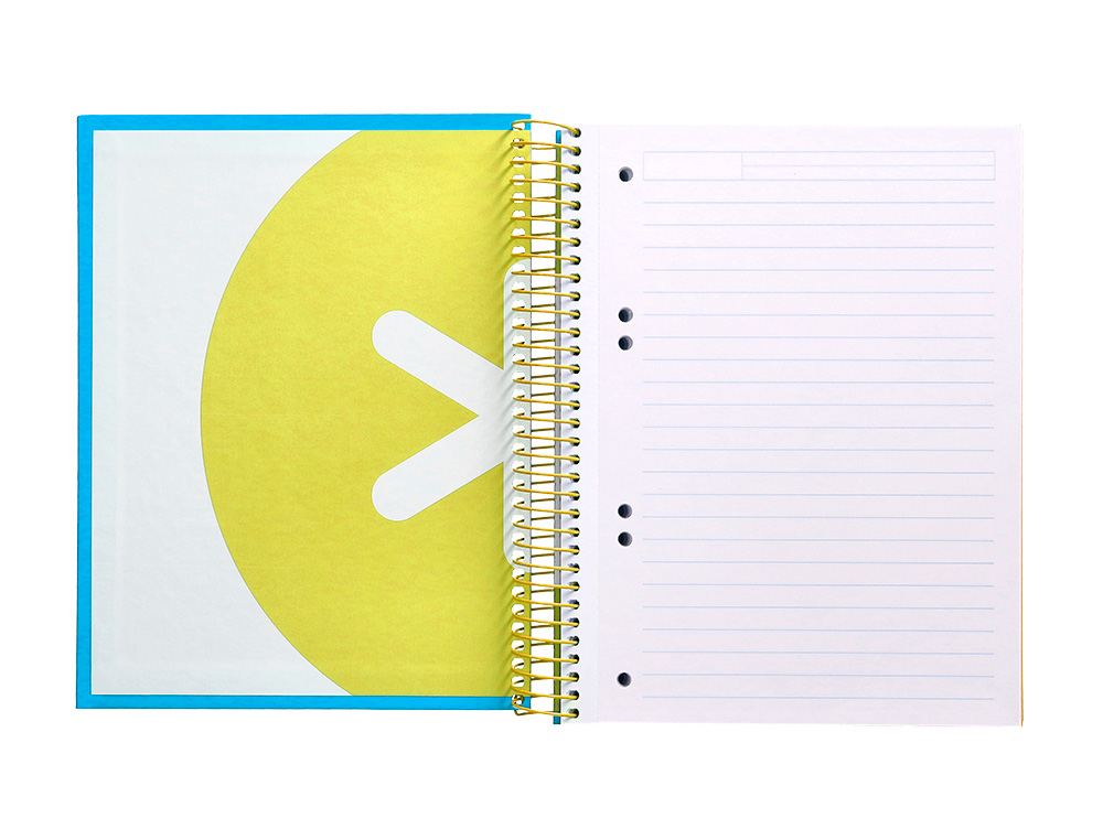 CUADERNO ESPIRAL A5 MICRO ANTARTIK TAPA FORRADA 120H 100 GR HORIZONTAL 5 BANDAS 6 TALADROS COLOR AZUL
