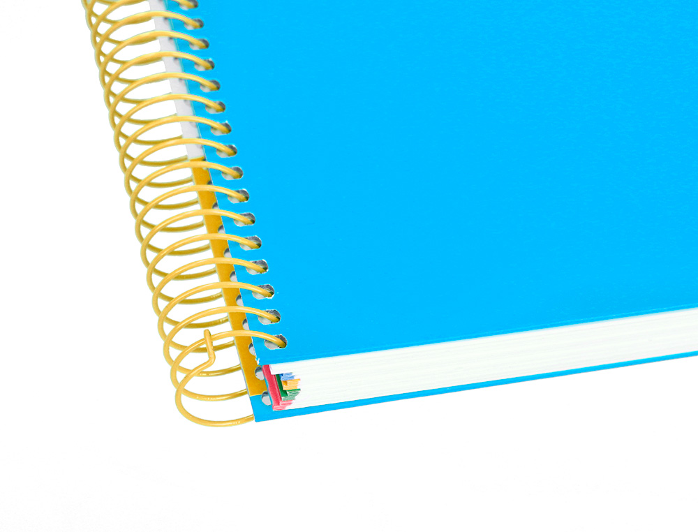CUADERNO ESPIRAL A5 MICRO ANTARTIK TAPA FORRADA 120H 100 GR HORIZONTAL 5 BANDAS 6 TALADROS COLOR AZUL