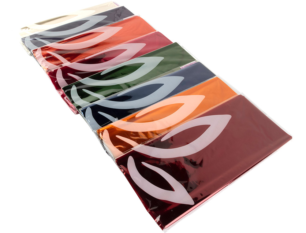 PAPEL CELOFAN LIDERPAPEL 50X70 CM 22G/M2 BOLSA DE 10 HOJAS COLORES SURTIDOS