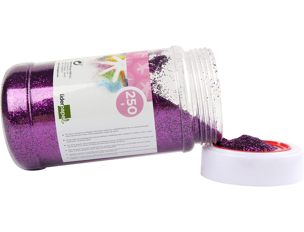 PURPURINA LIDERPAPEL FANTASIA COLOR VIOLETA METALIZADO BOTE DE 250 GR