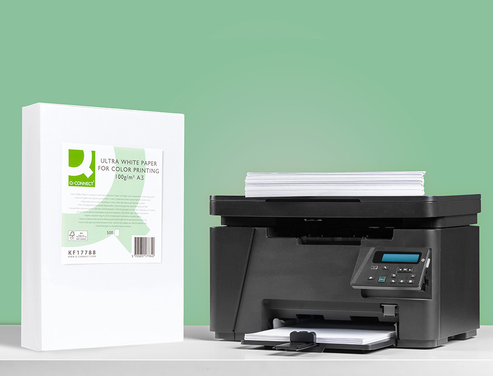 PAPEL FOTOCOPIADORA Q-CONNECT ULTRA WHITE DIN A3 100 GRAMOS PAQUETE DE 500 HOJAS