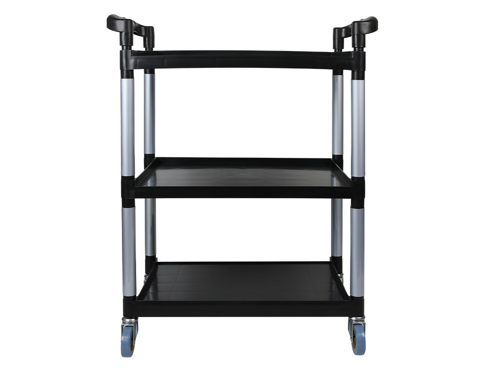 CARRO DE SERVICIO MULTIFUNCIONAL Q-CONNECT 3 ESTANTES DE POLIPROPILENO 830X420X970 MM