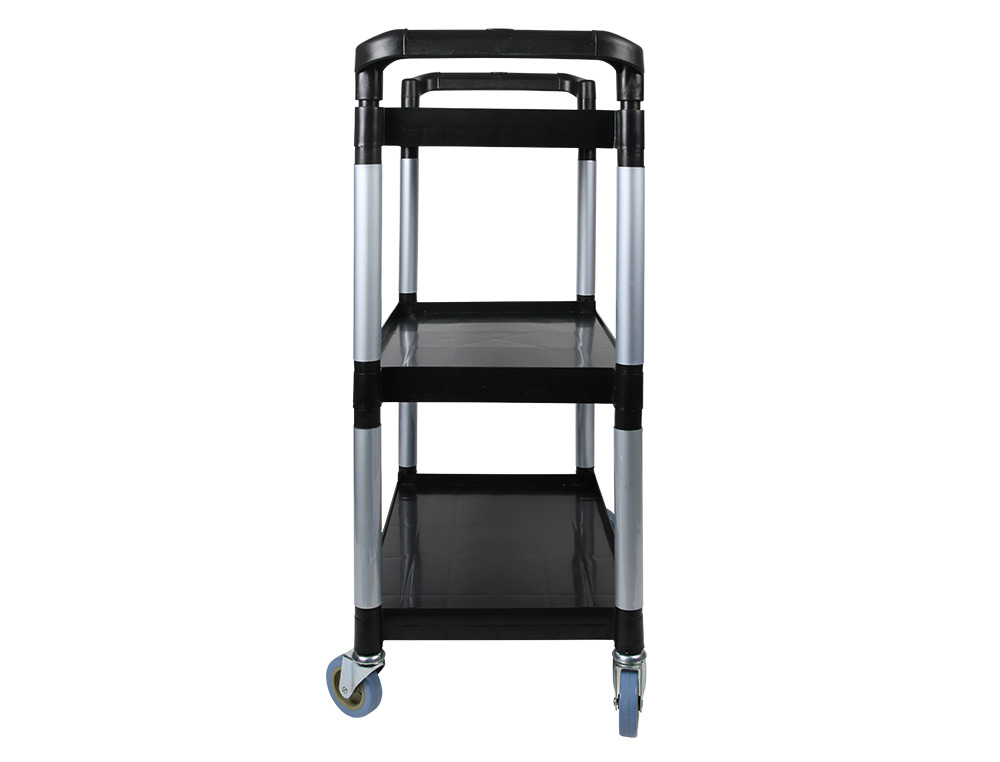 CARRO DE SERVICIO MULTIFUNCIONAL Q-CONNECT 3 ESTANTES DE POLIPROPILENO 830X420X970 MM