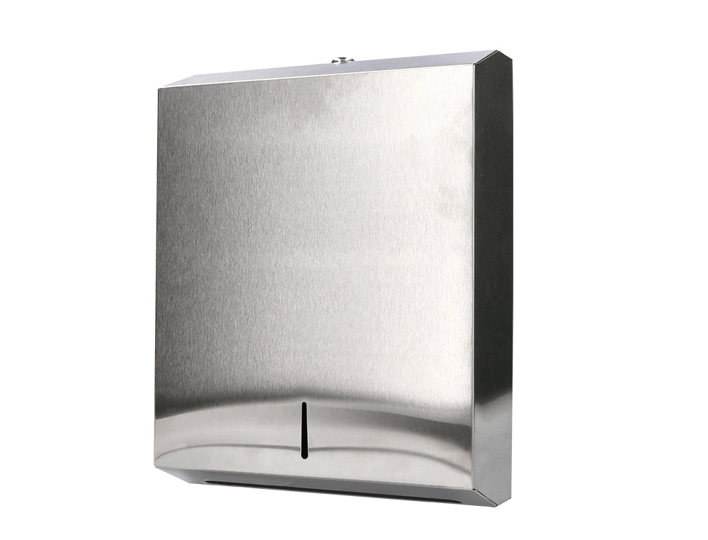 DISPENSADOR Q-CONNECT DE TOALLITAS DE PAPEL ACERO INOXIDABLE 283X100X365 MM