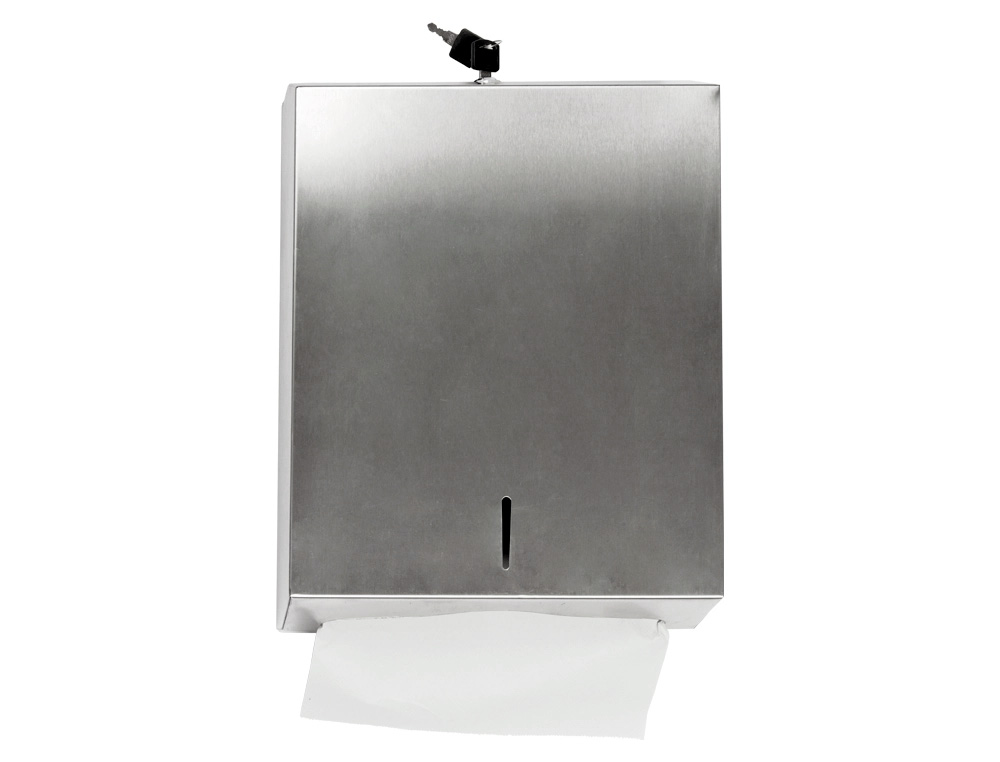 DISPENSADOR Q-CONNECT DE TOALLITAS DE PAPEL ACERO INOXIDABLE 283X100X365 MM