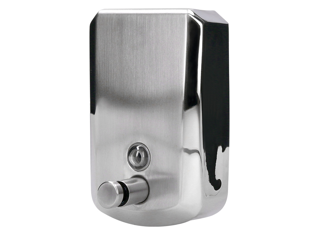 DISPENSADOR MANUAL Q-CONNECT DE JABON 800 ML ACERO INOXIDABLE 115X56X179MM