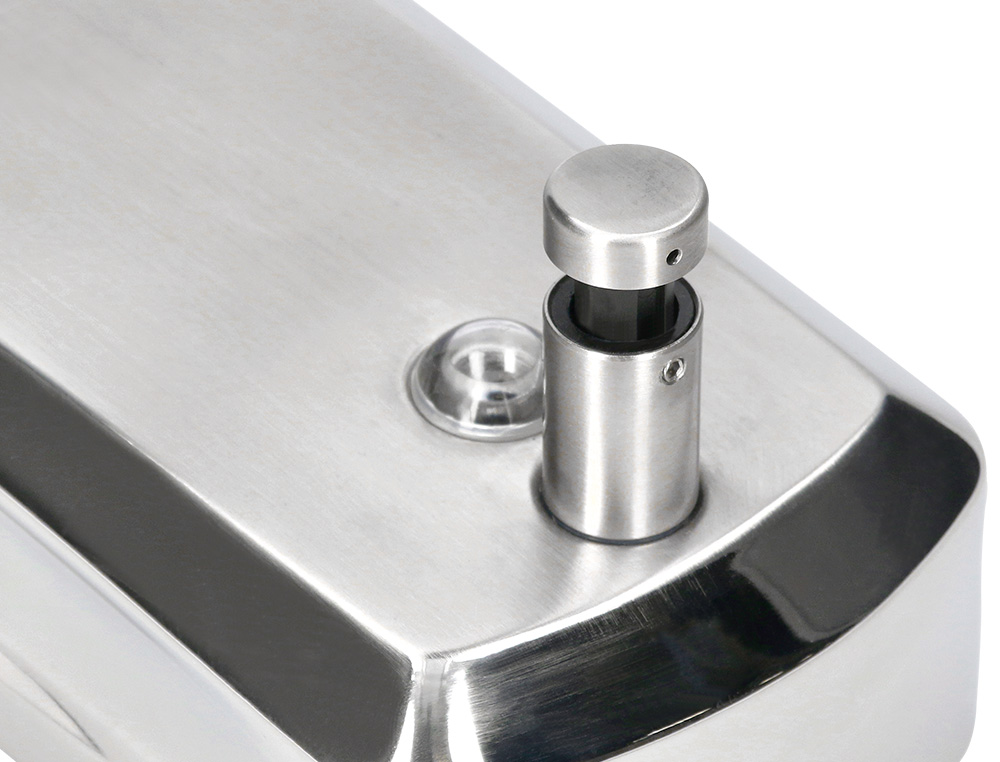 DISPENSADOR MANUAL Q-CONNECT DE JABON 800 ML ACERO INOXIDABLE 115X56X179MM