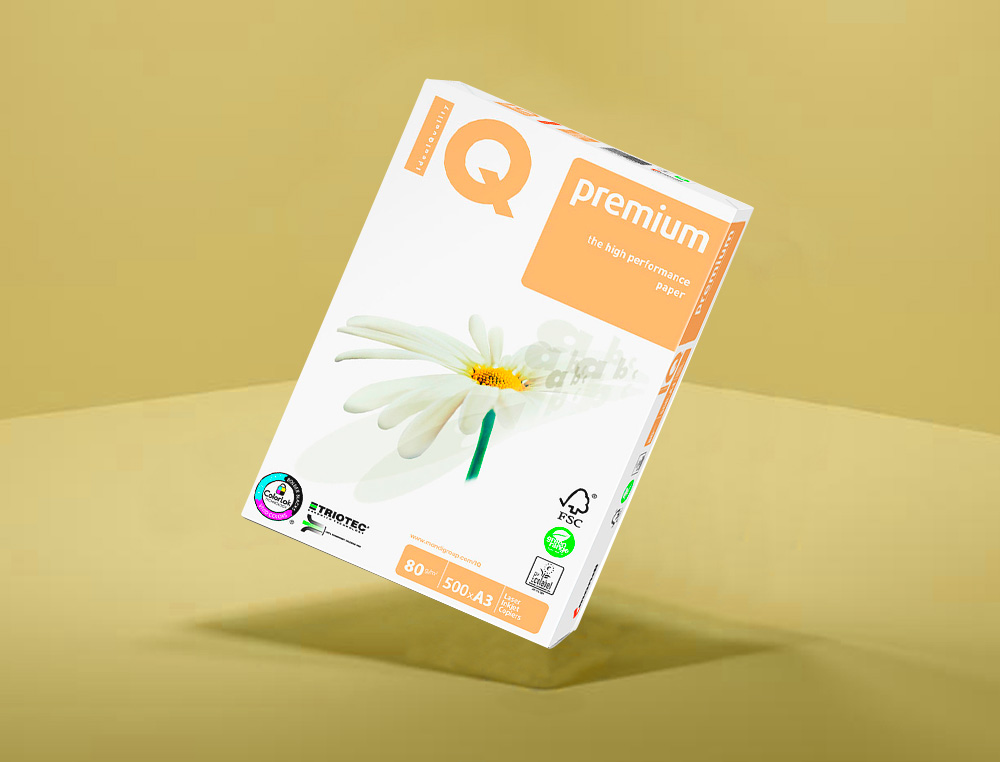 PAPEL FOTOCOPIADORA IQ PREMIUM DIN A3 80 GRAMOS PAQUETE DE 500 HOJAS