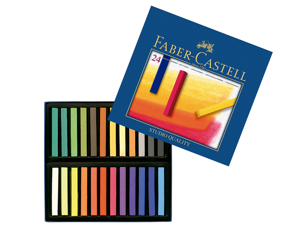 TIZA PASTEL FABER CASTELL ESTUCHE CARTON DE 24 UNIDADES COLORES SURTIDOS