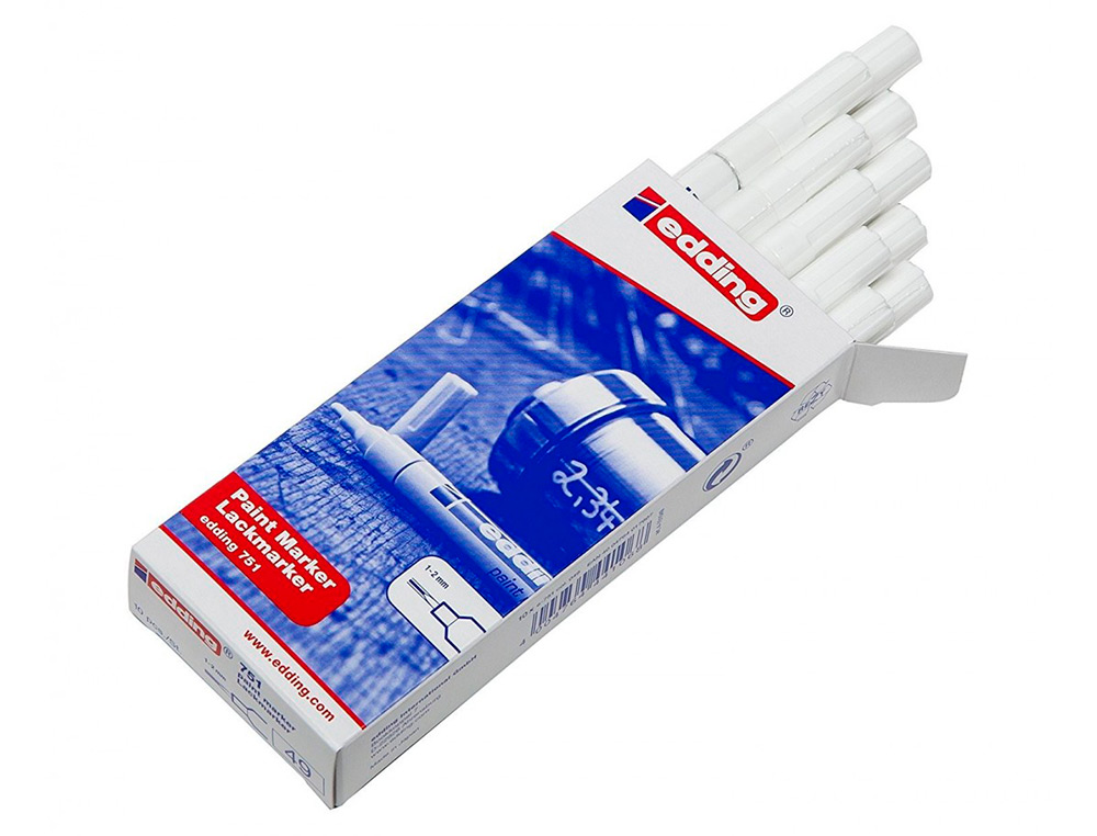 ROTULADOR EDDING PUNTA FIBRA 751 BLANCO PUNTA REDONDA 1-2 MM