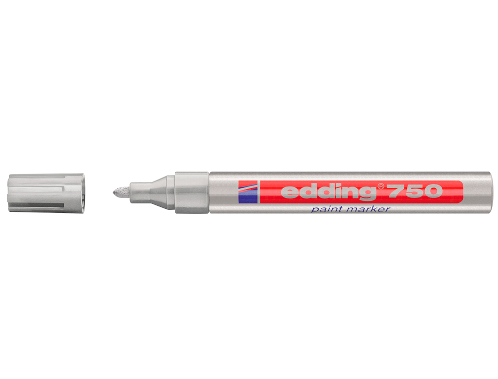 ROTULADOR EDDING PUNTA FIBRA 750 PLATA PUNTA REDONDA 2-4 MM