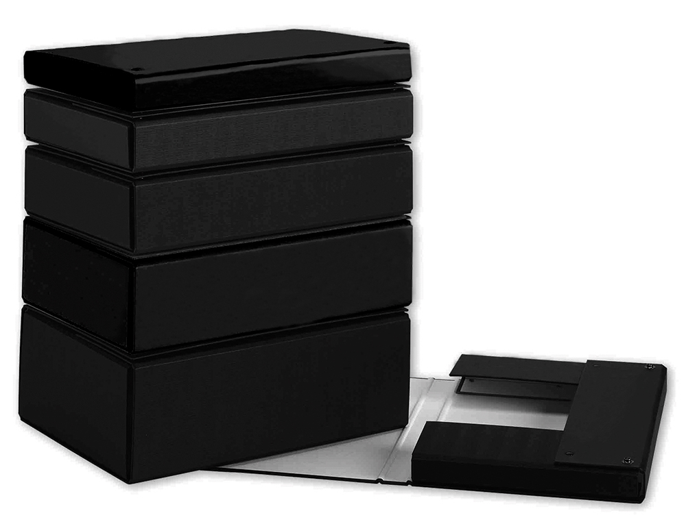 CARPETA PROYECTOS PARDO FOLIO LOMO 90 MM CARTON FORRADO NEGRO CON BROCHE
