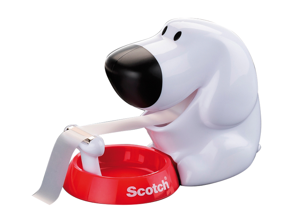 PORTARROLLO SOBREMESA SCOTCH DOGGY 8,9 MT X 19 MM INCLUYE ROLLO DE CINTA ADHESIVA MAGIC