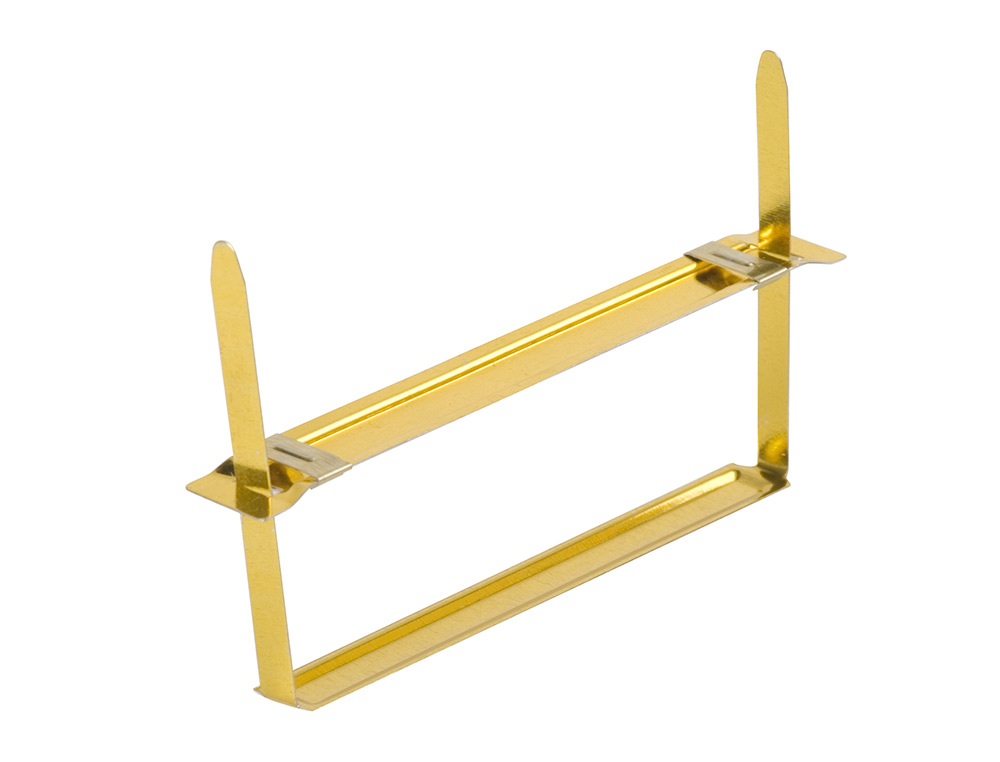ENCUADERNADOR FASTENER Q-CONNECT DORADO CAJA DE 100 UNIDADES