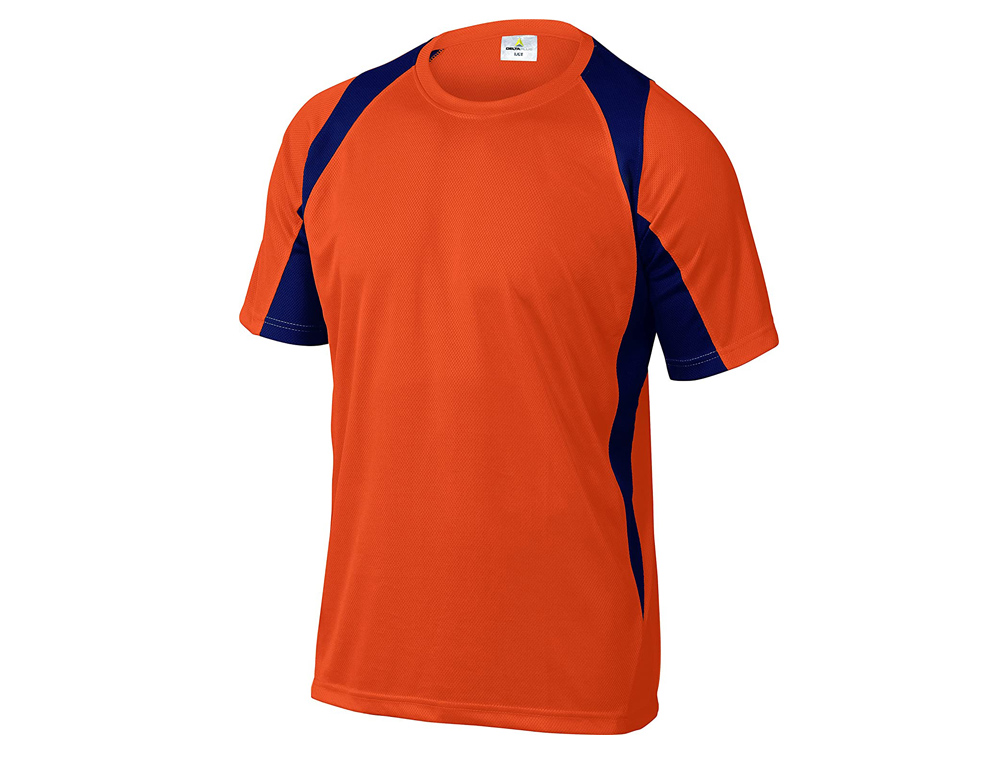 CAMISETA DELTAPLUS POLIESTER MANGA CORTA CUELLO REDONDO TRATAMIENTO SECADO RAPIDO COLOR VERDE-GRIS TALLA L