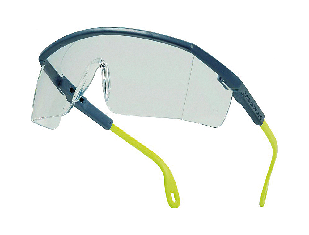 GAFAS DELTAPLUS DE PROTECCION POLICARBONATO MONOBLOQUE INCOLORO COLOR GRIS-AMARILLA UV400
