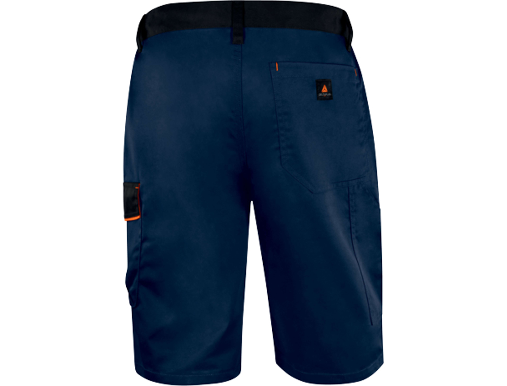PANTALON DE TRABAJO DELTAPLUS BERMUDA CINTURA AJUSTABLE 5 BOLSILLOS COLOR AZUL NARANJATALLA S