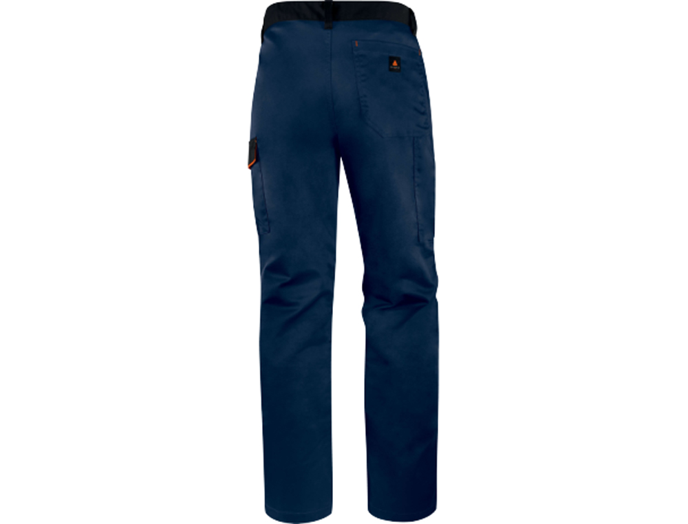 PANTALON DE TRABAJO DELTAPLUS CINTURA AJUSTABLE 5 BOLSILLOS COLOR AZUL NARANJA TALLA XL NARANJA TALLA XL