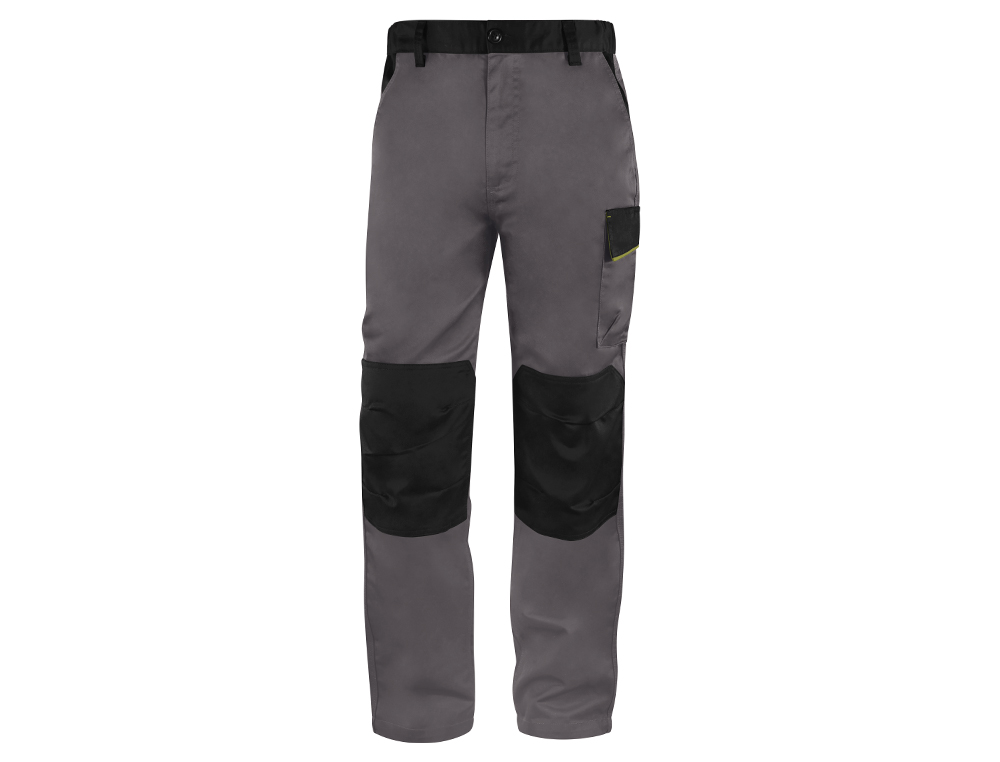 PANTALON DE TRABAJO DELTAPLUS CINTURA AJUSTABLE 5 BOLSILLOS COLOR GRIS VERDE TALLA 3XL