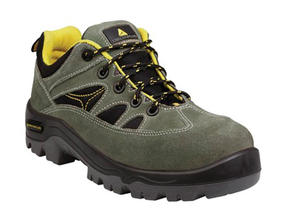 ZAPATOS DE SEGURIDAD DELTAPLUS TREK DE PIEL SERRAJE PUNTERA Y SUELA COMPOSITE VERDE TALLA 43