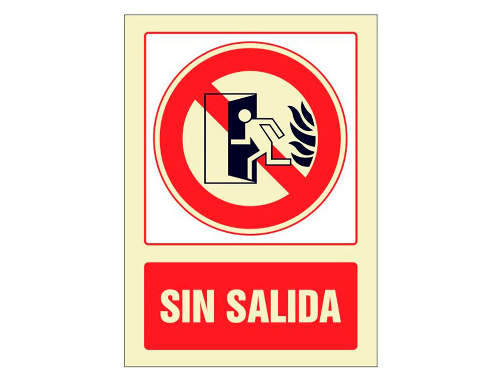 PICTOGRAMA SYSSA SEAL DE NO HAY SALIDA EN PVC FOTOLUMINISCENTE 210X297 MM
