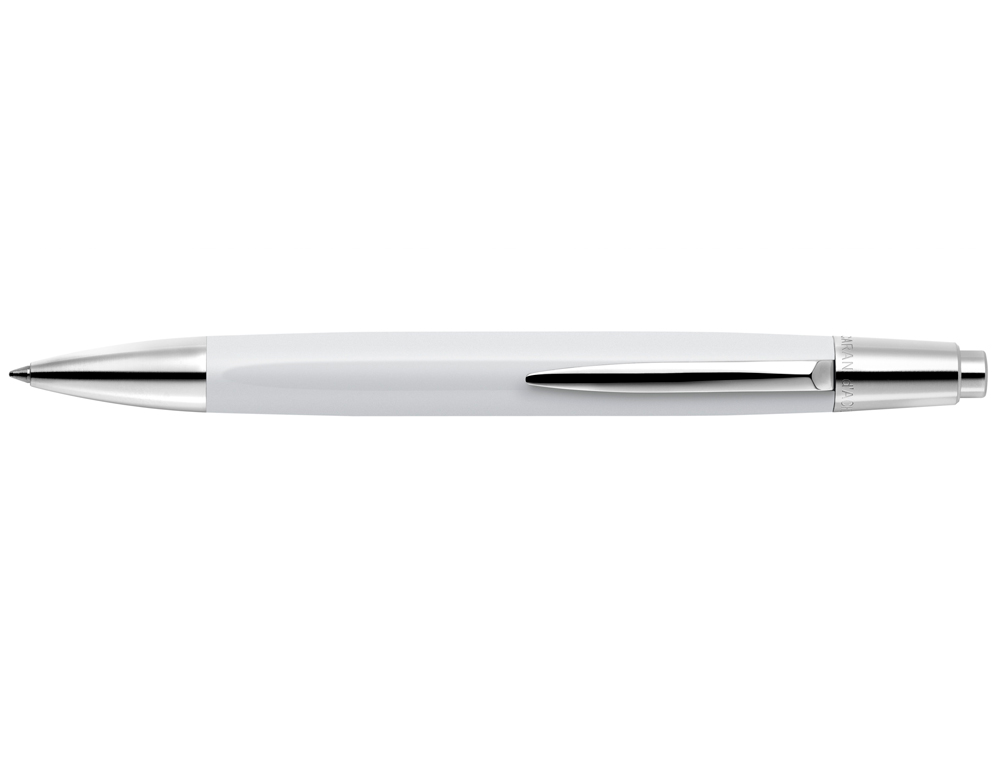 BOLIGRAFO CARAN D'ACHE ALCHEMIX CUERPO LACA BLANCA ADORNOS CROMADOS BRILLANTE CON ESTUCHE PUNTA MEDIA