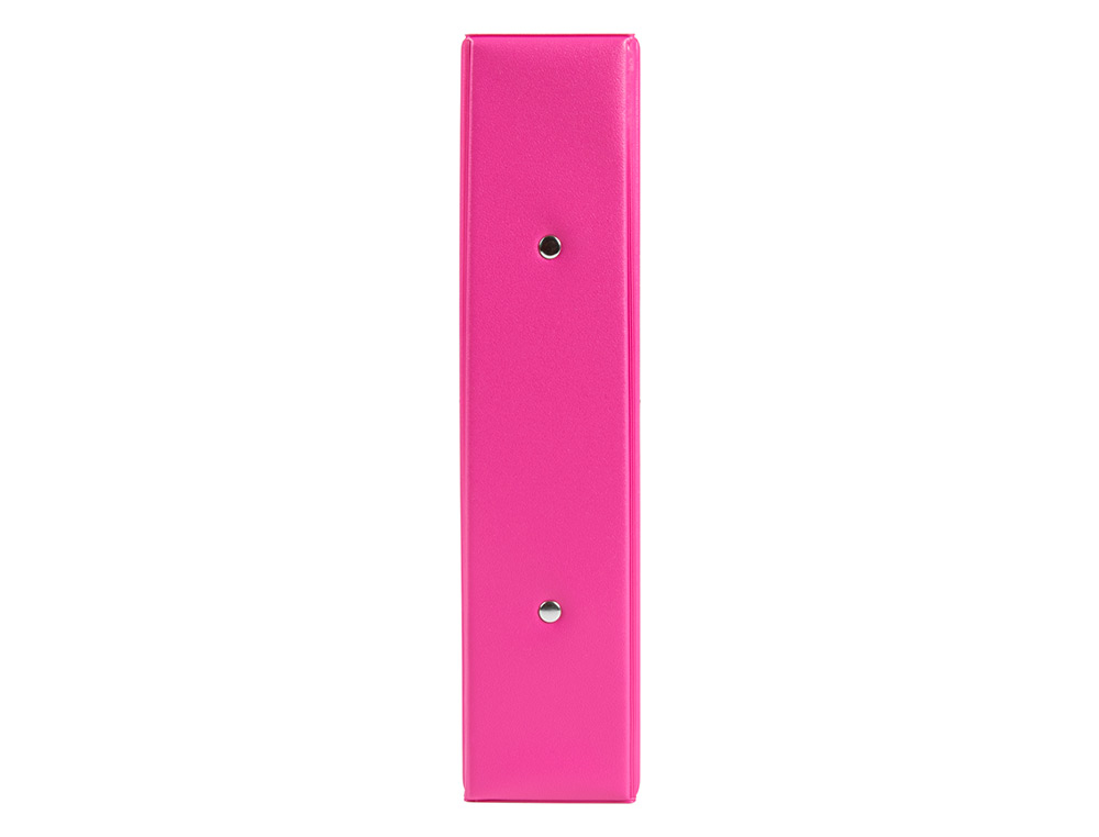 CARPETA DE 2 ANILLAS 40 MM REDONDAS LIDERPAPEL A5 CARTON FORRADO PVC FUCSIA