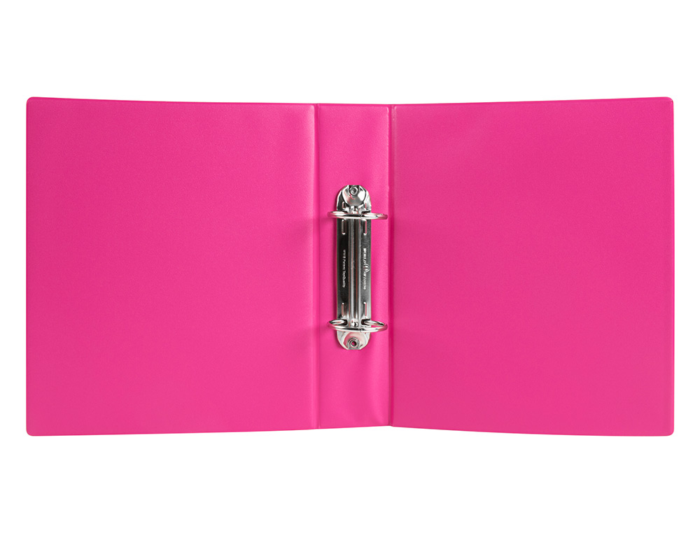 CARPETA DE 2 ANILLAS 40 MM REDONDAS LIDERPAPEL A5 CARTON FORRADO PVC FUCSIA