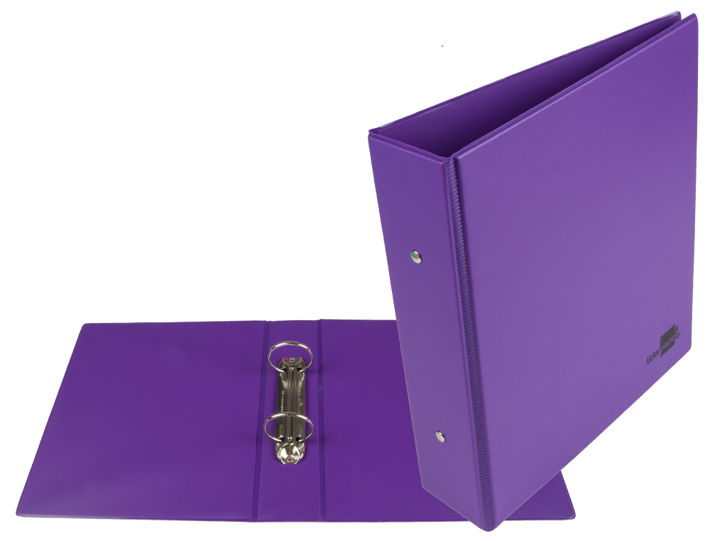 CARPETA DE 2 ANILLAS 40 MM REDONDAS LIDERPAPEL A5 CARTON FORRADO PVC VIOLETA
