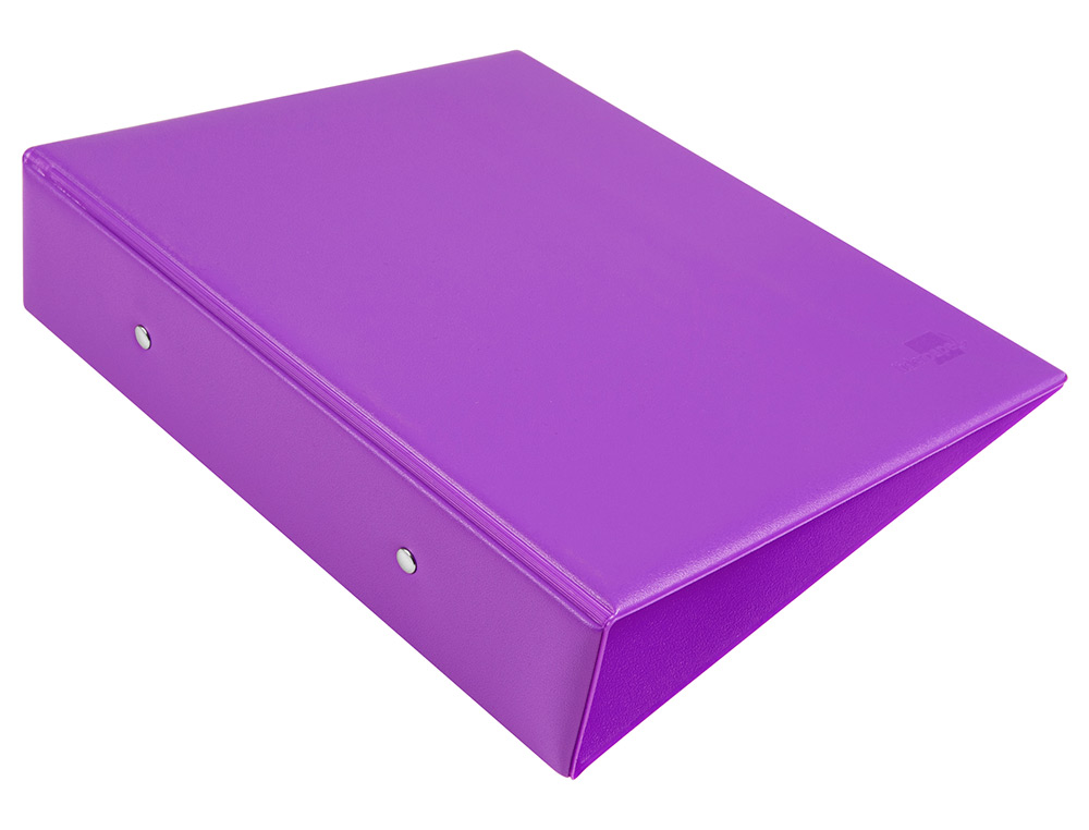 CARPETA DE 2 ANILLAS 40 MM REDONDAS LIDERPAPEL A5 CARTON FORRADO PVC VIOLETA