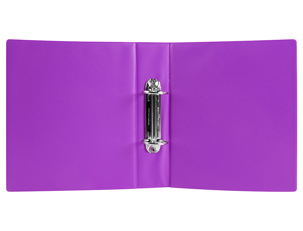 CARPETA DE 2 ANILLAS 40 MM REDONDAS LIDERPAPEL A5 CARTON FORRADO PVC VIOLETA