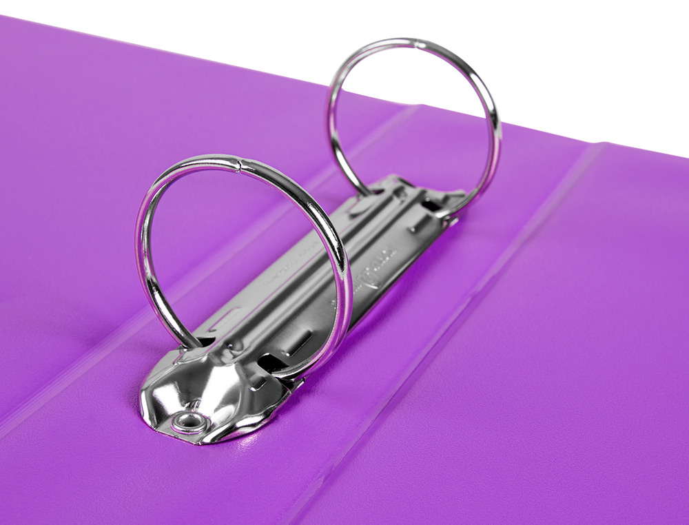 CARPETA DE 2 ANILLAS 40 MM REDONDAS LIDERPAPEL A5 CARTON FORRADO PVC VIOLETA