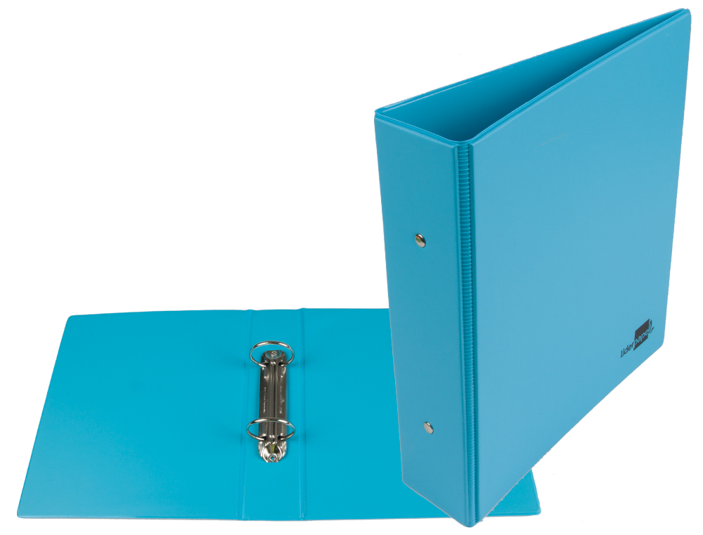 CARPETA DE 2 ANILLAS 40 MM REDONDAS LIDERPAPEL A5 CARTON FORRADO PVC AZUL