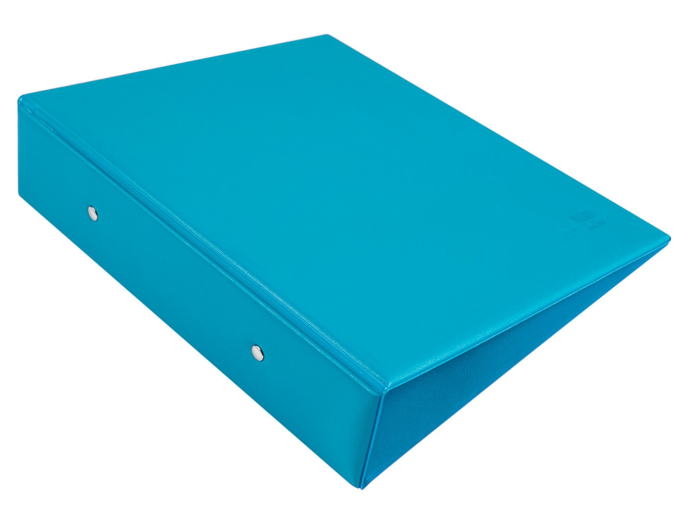 CARPETA DE 2 ANILLAS 40 MM REDONDAS LIDERPAPEL A5 CARTON FORRADO PVC AZUL