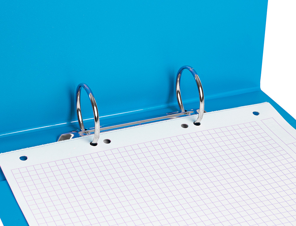 CARPETA DE 2 ANILLAS 40 MM REDONDAS LIDERPAPEL A5 CARTON FORRADO PVC AZUL