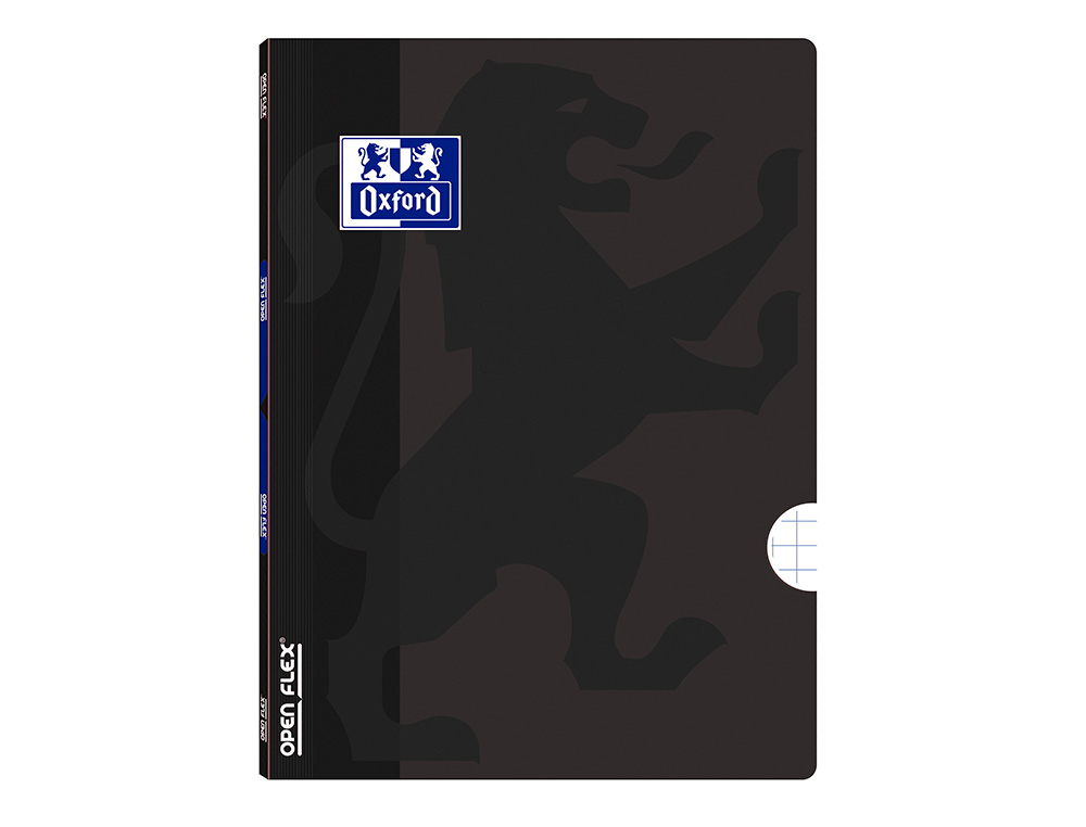 LIBRETA ESCOLAR OXFORD OPENFLEX TAPA FLEXIBLE OPTIK PAPER 48 HOJAS DIN A4 CUADRO 5 MM COLOR NEGRO