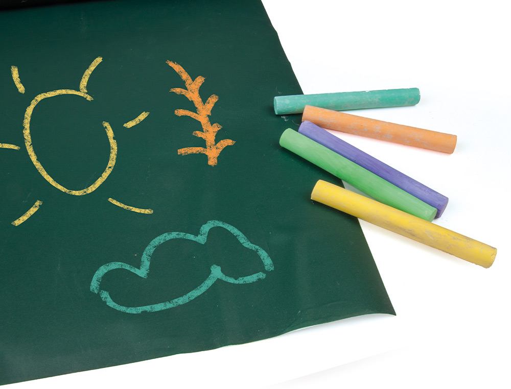 PIZARRA LIDERPAPEL PARA TIZA ADHESIVA ROLLO 45X200 CM COLOR NEGRO O VERDE