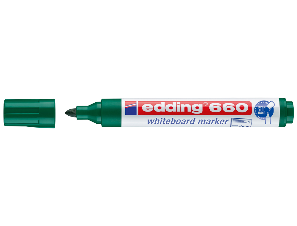 ROTULADOR EDDING PARA PIZARRA BLANCA 660 COLOR VERDE PUNTA REDONDA 1,5-3 MM
