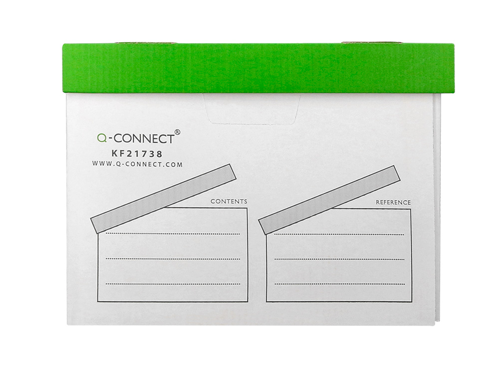CAJON Q-CONNECT CARTON PARA 4 CAJAS ARCHIVO DEFINITIVO FOLIO MONTAJE AUTOMATICO MEDIDAS INTERIOR 295X383X430MM