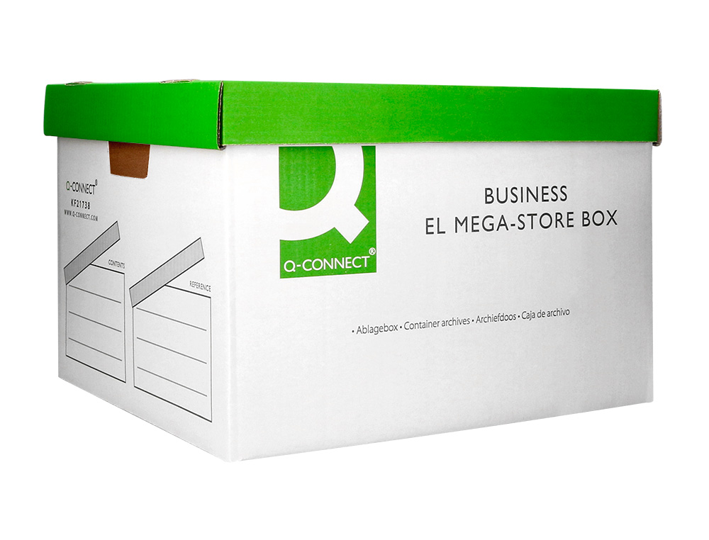 CAJON Q-CONNECT CARTON PARA 4 CAJAS ARCHIVO DEFINITIVO FOLIO MONTAJE AUTOMATICO MEDIDAS INTERIOR 295X383X430MM