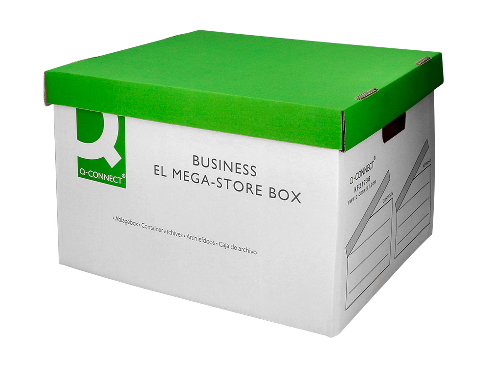 CAJON Q-CONNECT CARTON PARA 4 CAJAS ARCHIVO DEFINITIVO FOLIO MONTAJE AUTOMATICO MEDIDAS INTERIOR 295X383X430MM