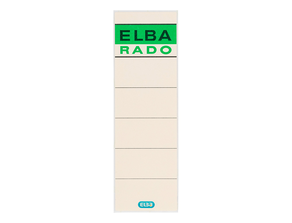 ETIQUETAS ADHESIVAS ELBA PARA ARCHIVADOR PALANCA LOMO 80 MM COLOR BLANCO 54X190 MM PACK DE10 UNIDADES