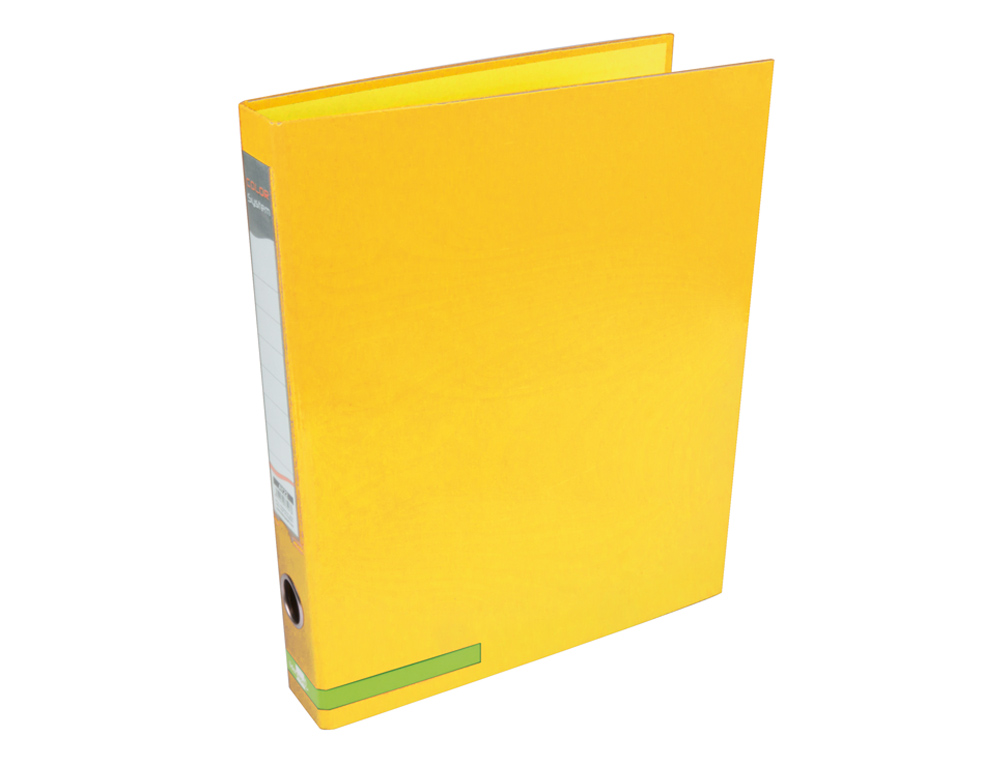 CARPETA DE 2 ANILLAS 25 MM MIXTAS LIDERPAPEL A4 FORRADO COLOR SYSTEM CON OLLAO Y TARJETERO AMARILLO