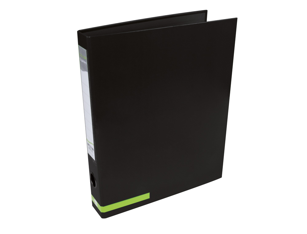 CARPETA DE 2 ANILLAS 25 MM MIXTAS LIDERPAPEL A4 FORRADO COLOR SYSTEM CON OLLAO Y TARJETERO NEGRO